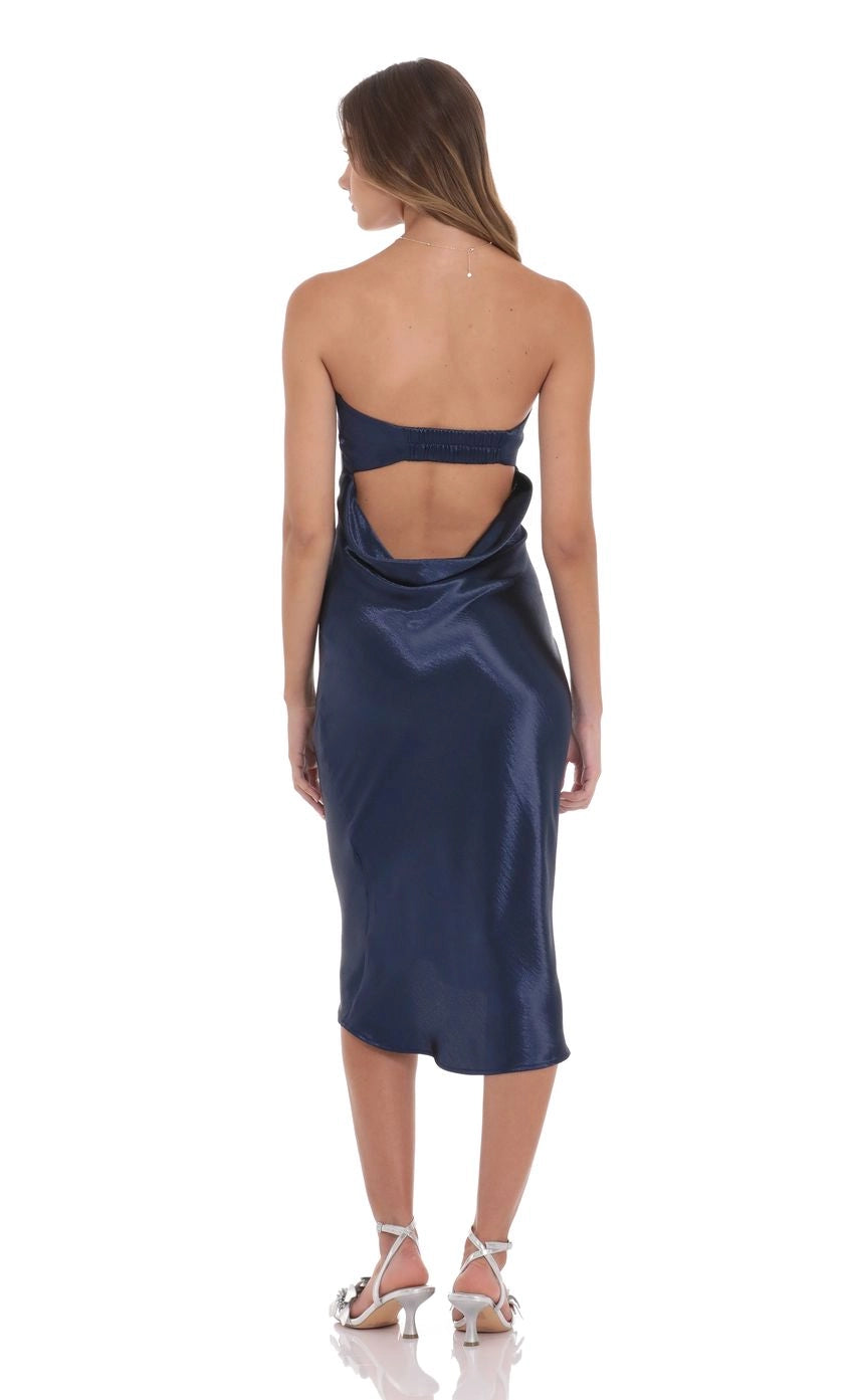 DingJi Wedding Elegant off shoulder satin backless mid length Homecoming Dresses